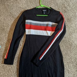 Women's size large racing stripe sweater dress